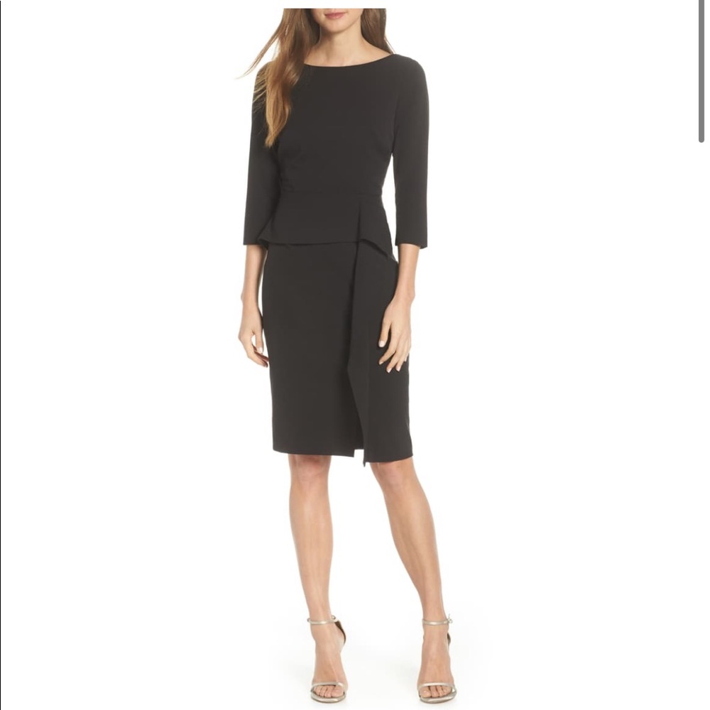 Vince camuto angled ruffle sheath dress